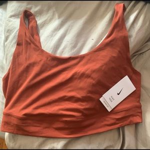 Nike Yoga Luxe Women's Infinalon Cropped Tank Rust 1x NWT